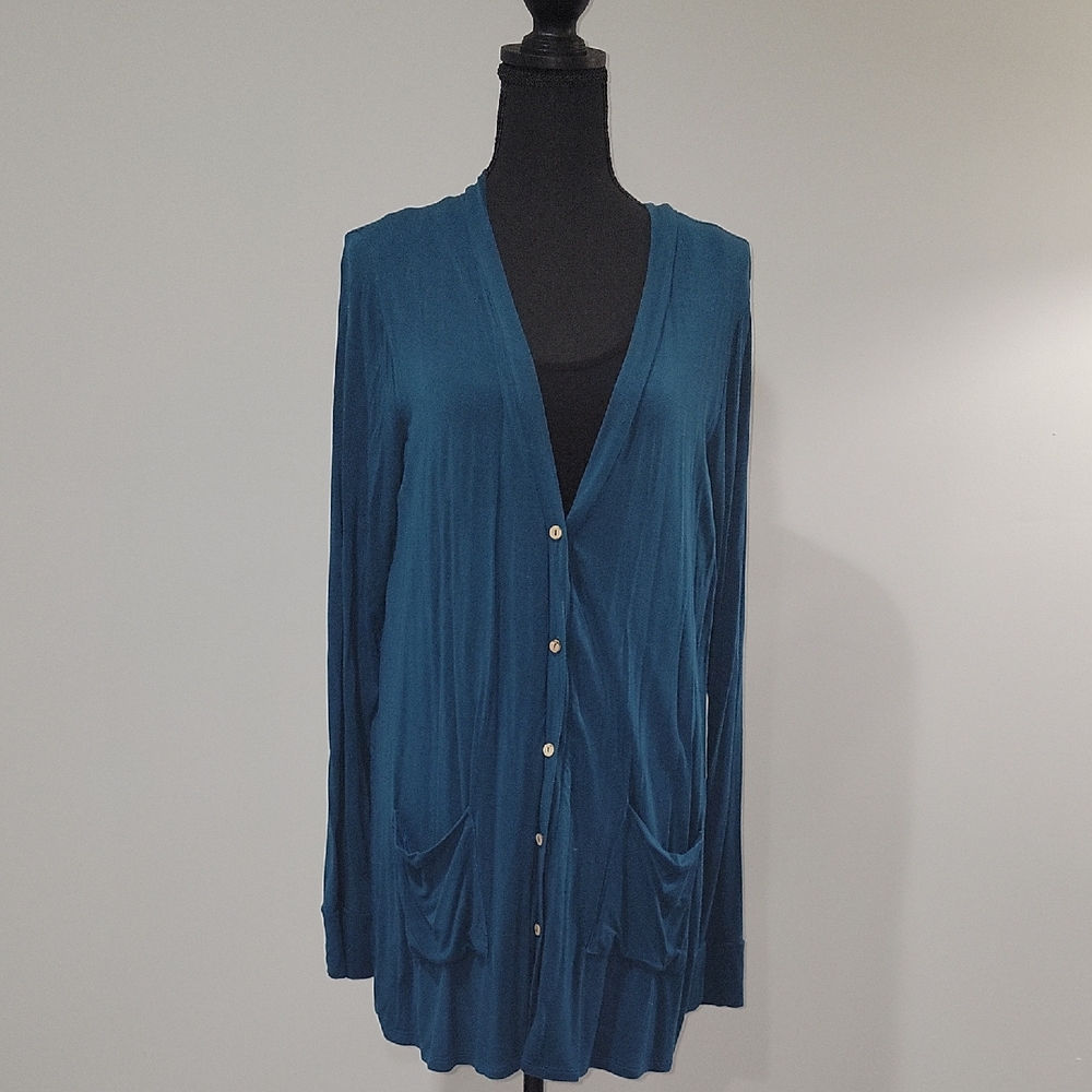 Teal Button-Up  Cardigan